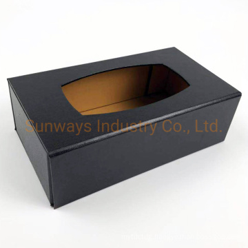 Custom Logo Folding Rigid Paper Foldable Gift Packing Shopping Jewelry Box with Window